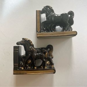 Stallion design Marked Japan exquisite horse bookends from mid century -…